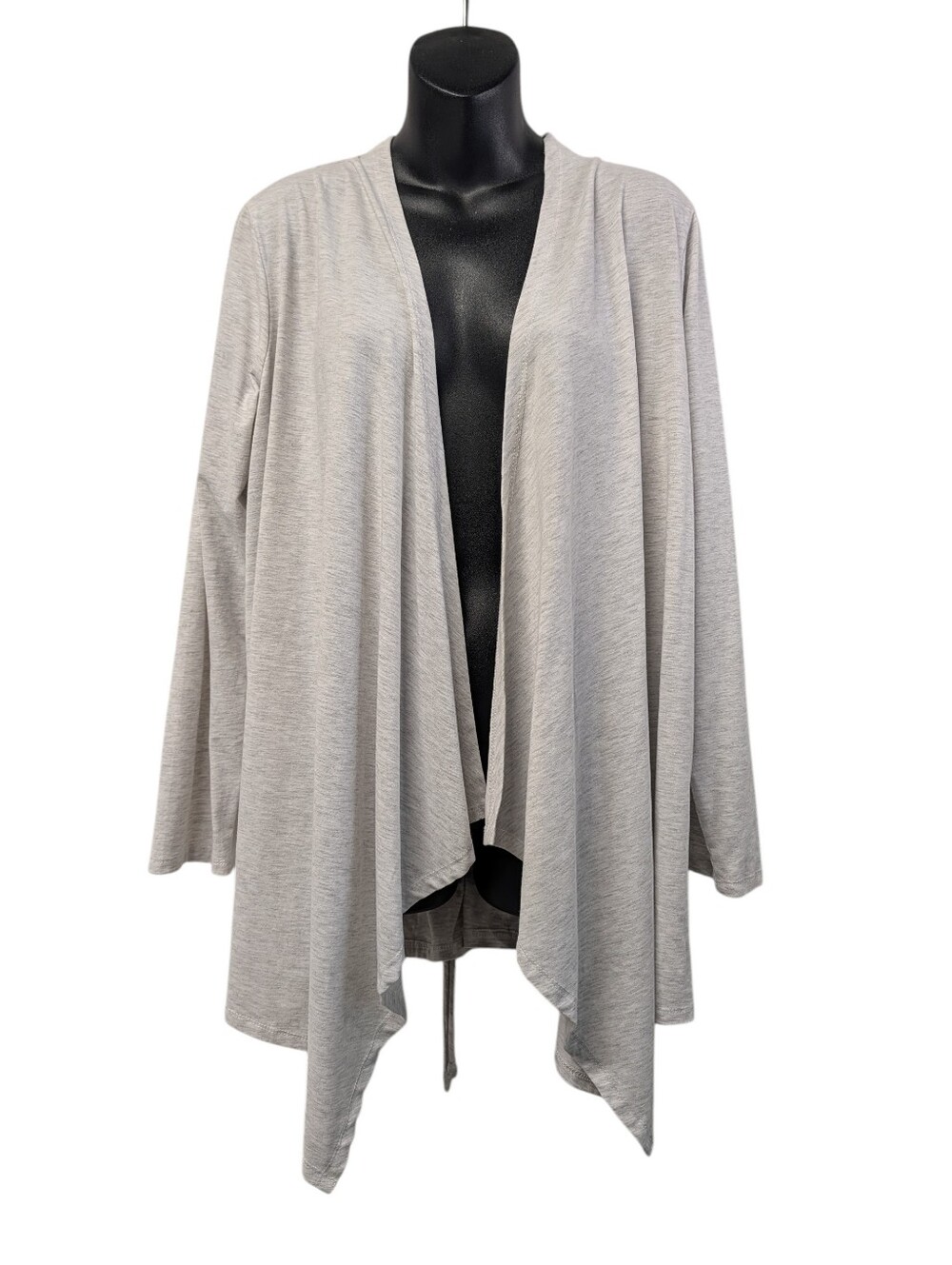 Cyrus womens Light Gray Open Front Lace Up Back Cardigan Drape Jacket Size 2X - Picture 1 of 8